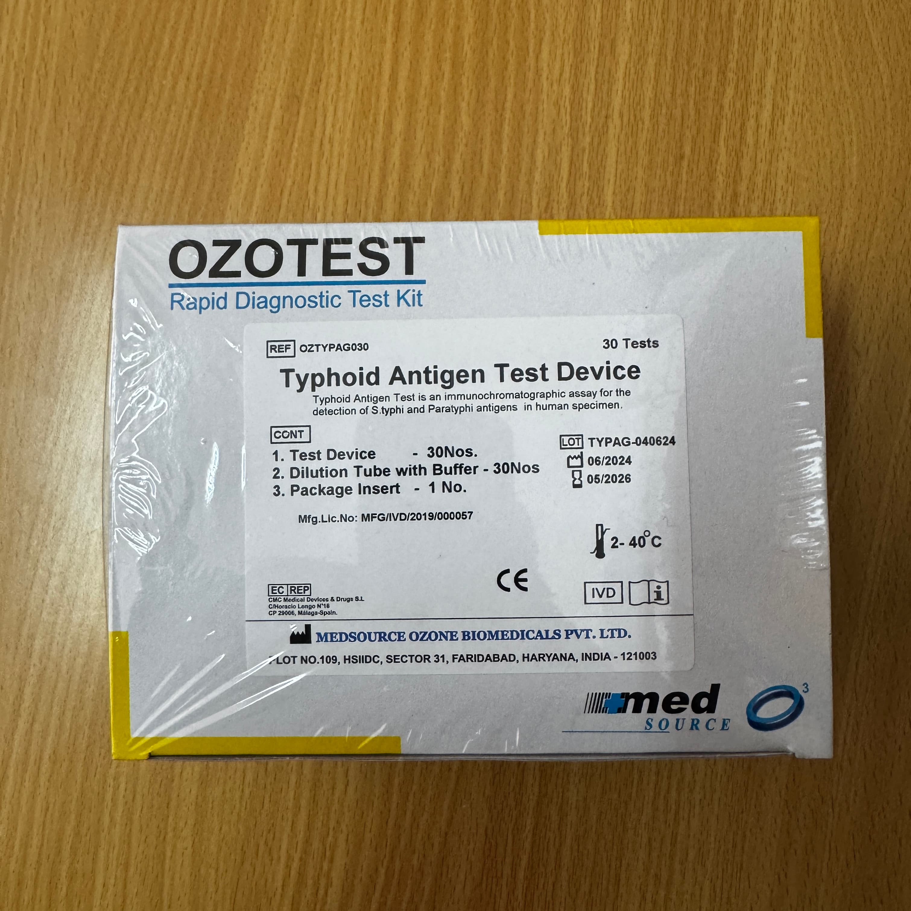 Typhoid Antigen Test Device